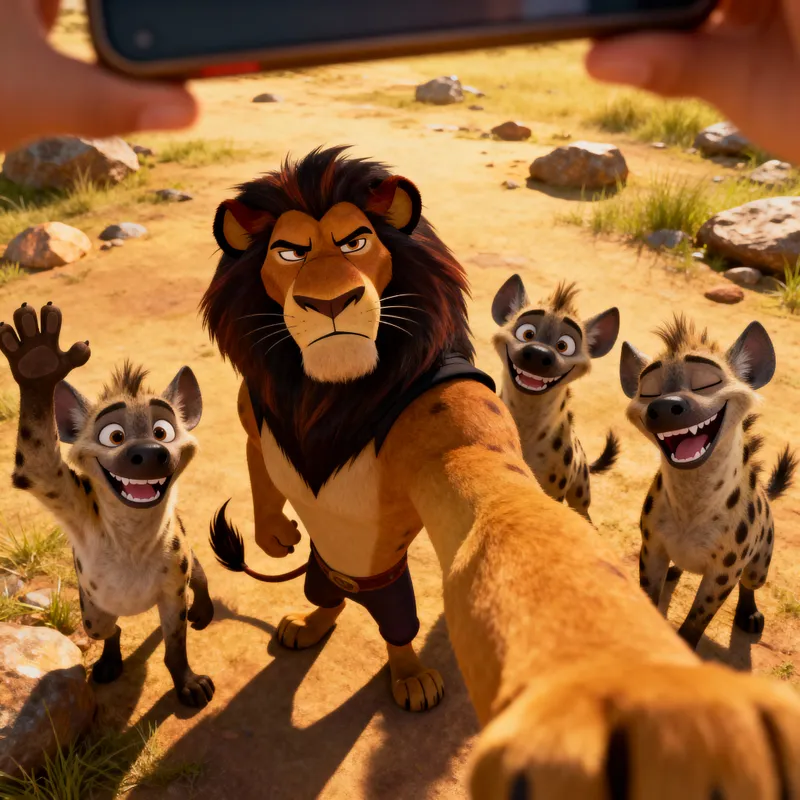 Scar's Selfie with Hyenas - A Kingly Moment