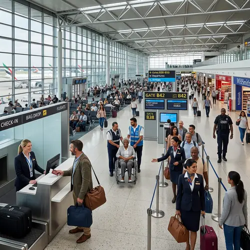 Efficient Airport Staff Ensuring Passenger Safety and Comfort