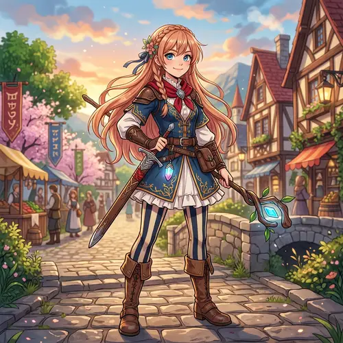 Youthful Female Anime Character with Expressive Eyes