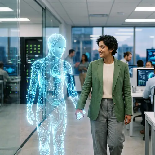 South Asian Person Leading CRM System | Digital World Interaction