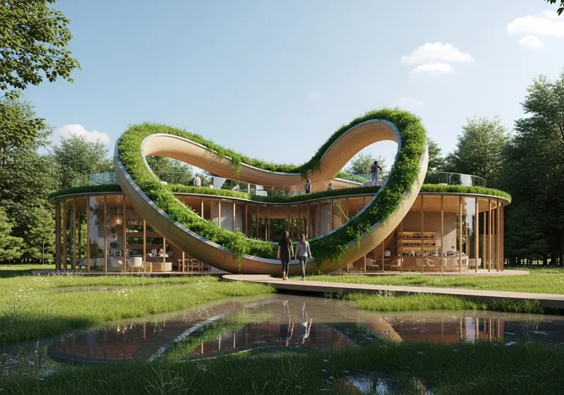 Sustainable Modern Café Inspired by Möbius Strip