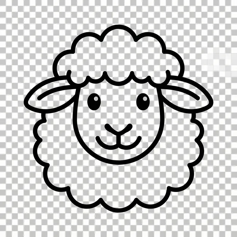 Front-Facing Comic Sheep Design for Cricut Maker