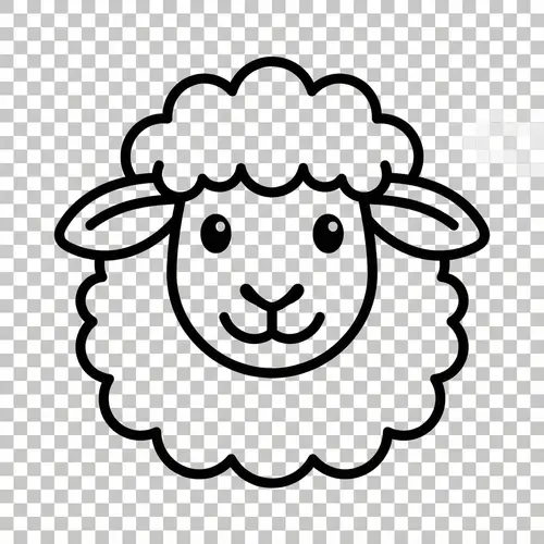 Front-Facing Comic Sheep Design for Cricut Maker