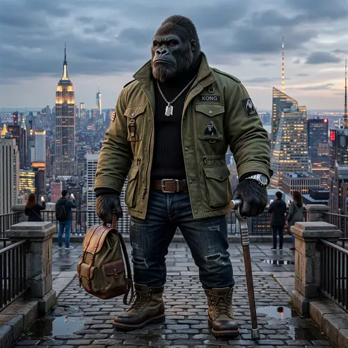 Fashionable King Kong in 3D Realistic Artwork