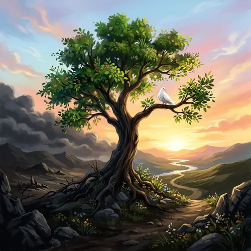 Healing and Growth Among Grief | White Dove and Verdant Tree