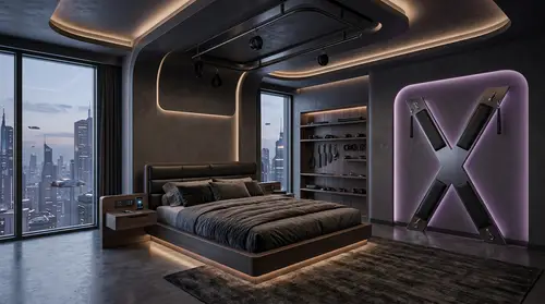 Futuristic Bedroom with S&M Design Elements