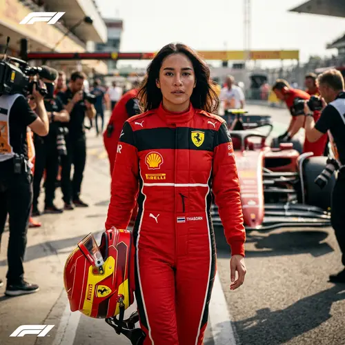 Cinematic Portrait of Ferrari F1 Driver