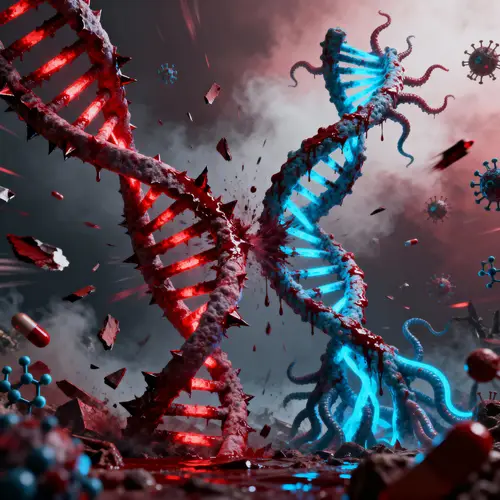Surreal DNA vs RNA Battle Art