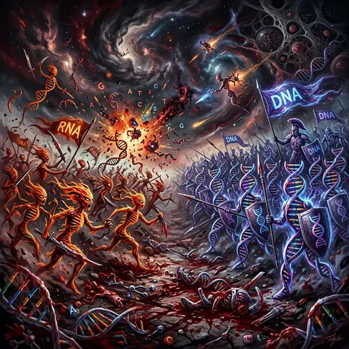Surreal DNA vs RNA Battle Art