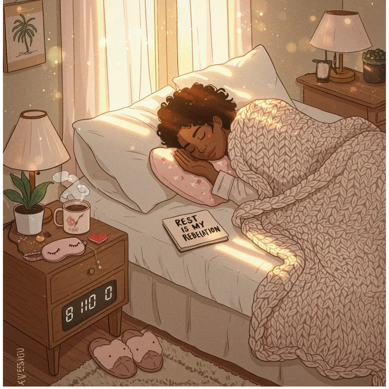 Dreamy Bedroom Scene at Sunrise for Self-Care