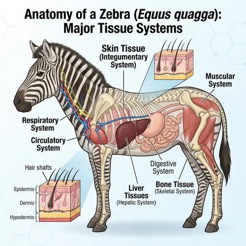 Human Anatomy of a Zebra: Skin, Liver & Bone Tissues