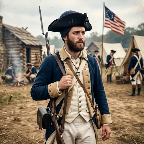 Revolutionary War Soldier in Kippah and Star