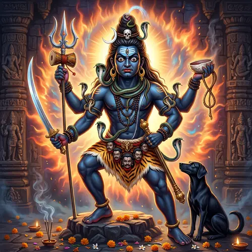 Divine Vibrant Lord Bhairava: Hindu Mythology Deity