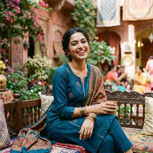 Elegant South Asian Woman in Traditional Attire