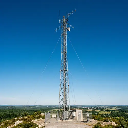 Metal Antenna Against Blue Sky