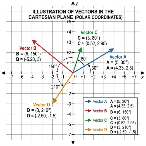 Cartesian Plane Vectors from Polar Coordinates