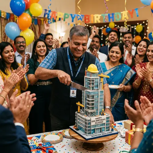 Building Construction Business Birthday Cake Celebration