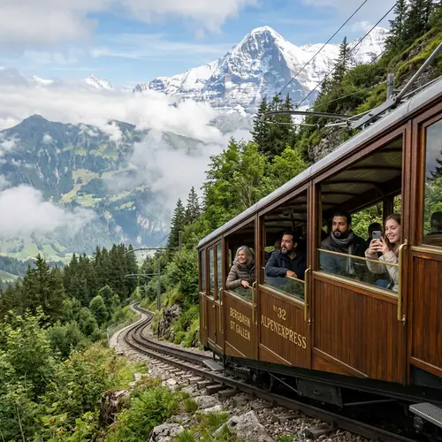 Ride the Vintage Tram to Snowy Mountain Peak