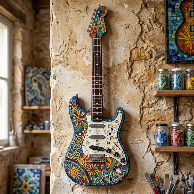 Guitar Template Mosaic - Creative Design Ideas