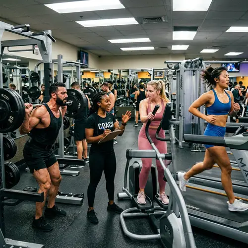 Dynamic Gym Scene with Diverse Gym-Goers