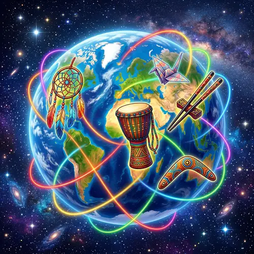 Global Diversity Concept with Traditional Symbols | Your Website