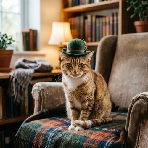 Cat with Hat - Stylish Feline Fashion