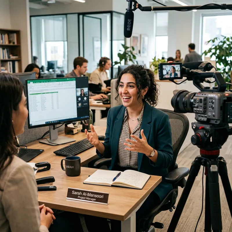 Engaging Middle-Eastern Female Employee in Conversation