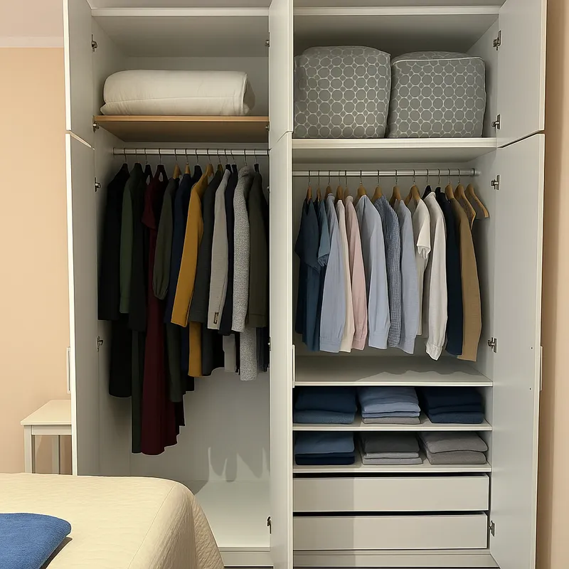 Versatile Wardrobe with Hanging & Storage Solutions