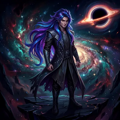Odyssey & Emperor Kayn League of Legends Art - Cosmic Villain with Blue Purple Hair