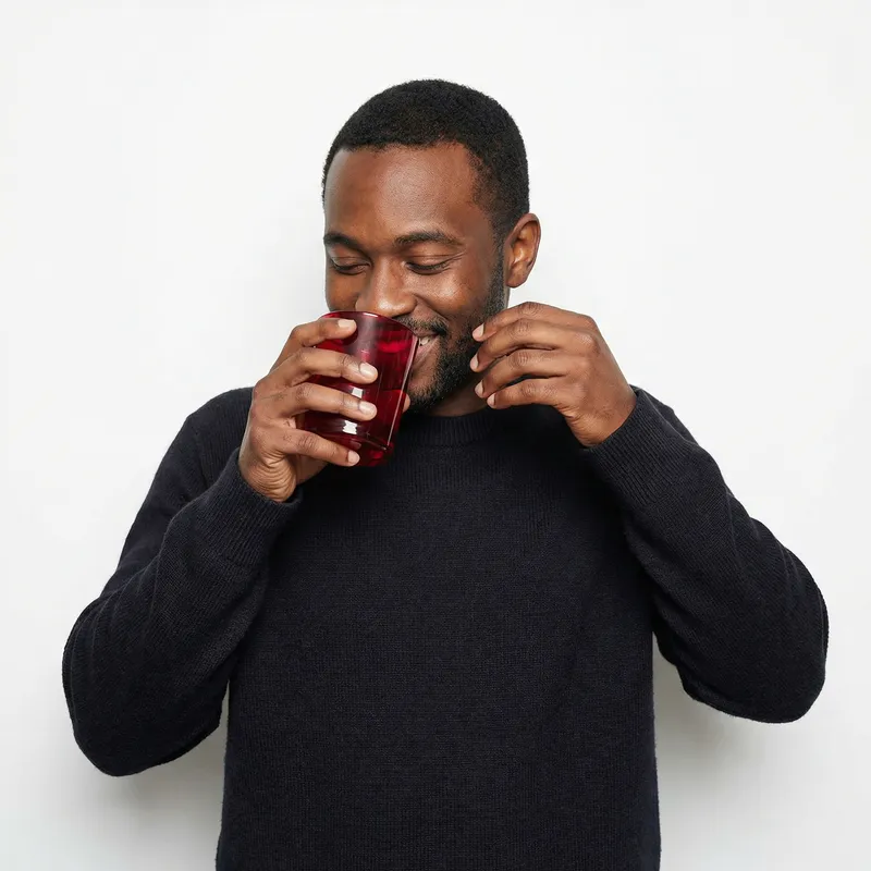 African American Man Sipping Drink in Style