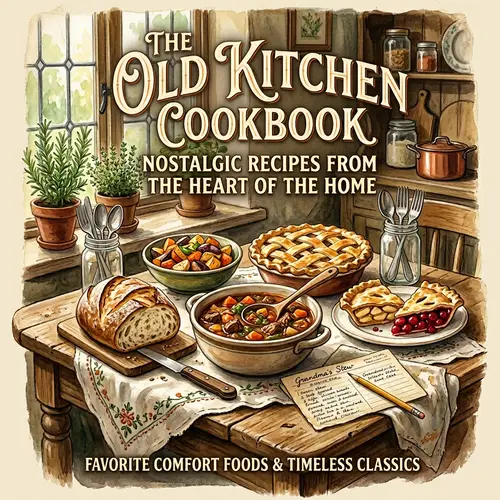 Vintage Cookbook Cover Design for Rustic Kitchens