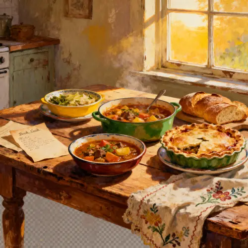 Vintage Cookbook Cover Design for Rustic Kitchens