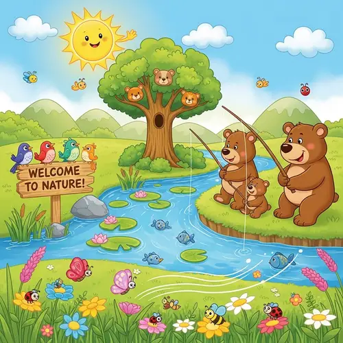 Ecosystem Cartoon Images for Creative Projects