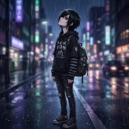 Emo Teen Standing in Rain | Feeling of Solitude & Longing
