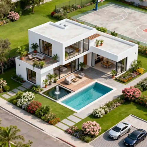 Modern 300 sqm House Plan with Pool & Garden