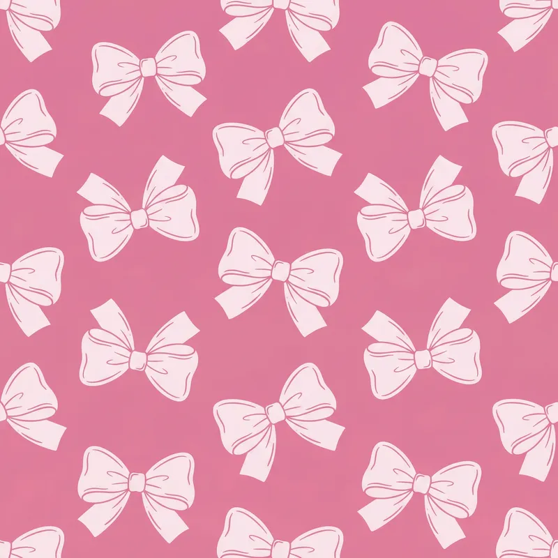 Chic Hand-Drawn Pink Bow Pattern | Coquette Aesthetic