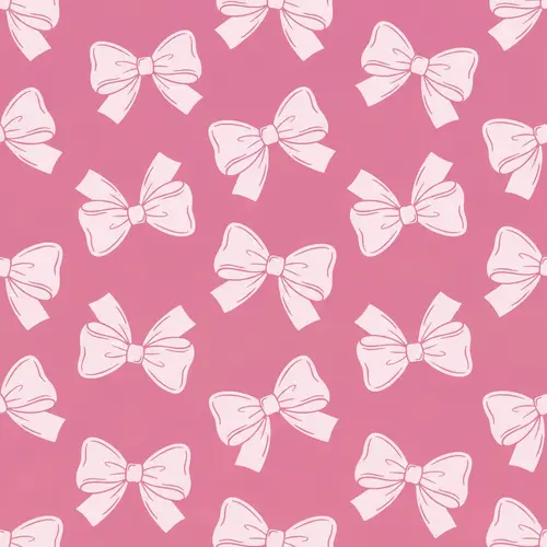 Chic Hand-Drawn Pink Bow Pattern | Coquette Aesthetic