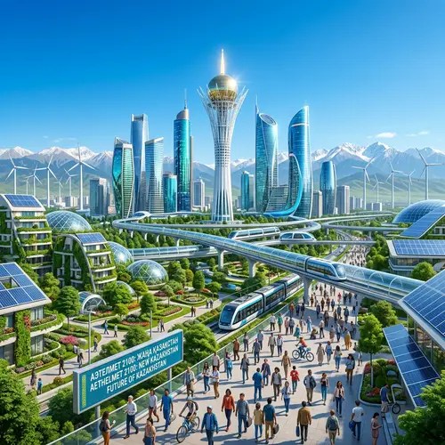Futuristic Kazakhstan 2100 | Advanced Skyscrapers & Green Spaces
