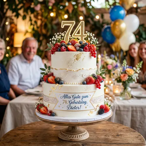 Elegant Two-Tier Cake for 74-Year-Old Dieter