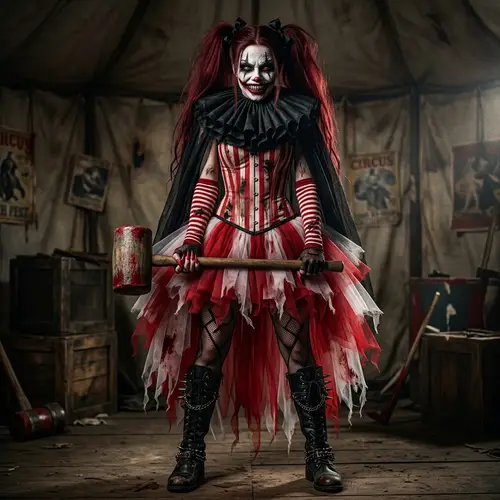 Terrifying Sexy Killer Clown - Gothic Horror Aesthetic