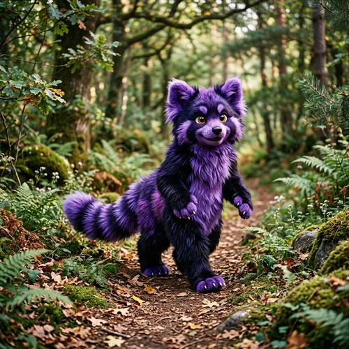 Black and Purple Furry Creature