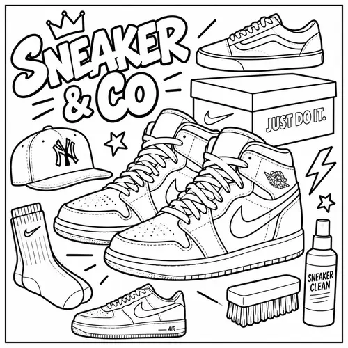 Sneaker & Co Coloring Page for Kids