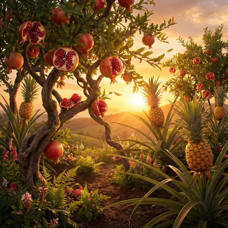 Pomegranate and Pineapple Nature Fusion