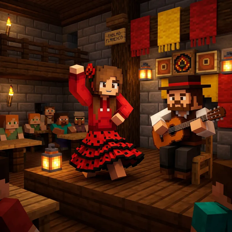 Minecraft Pixel Art Flamenco Characters
