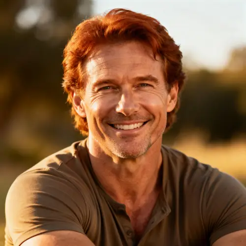 Stylish 43-Year-Old Man with Reddish Hair