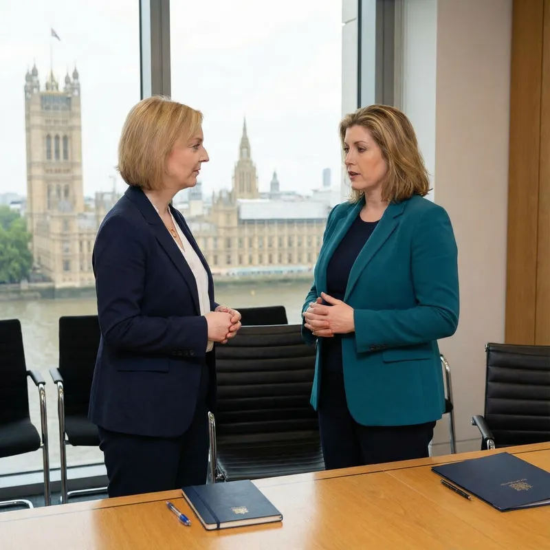 Liz Truss and Penny Mordaunt Engage in Discussion