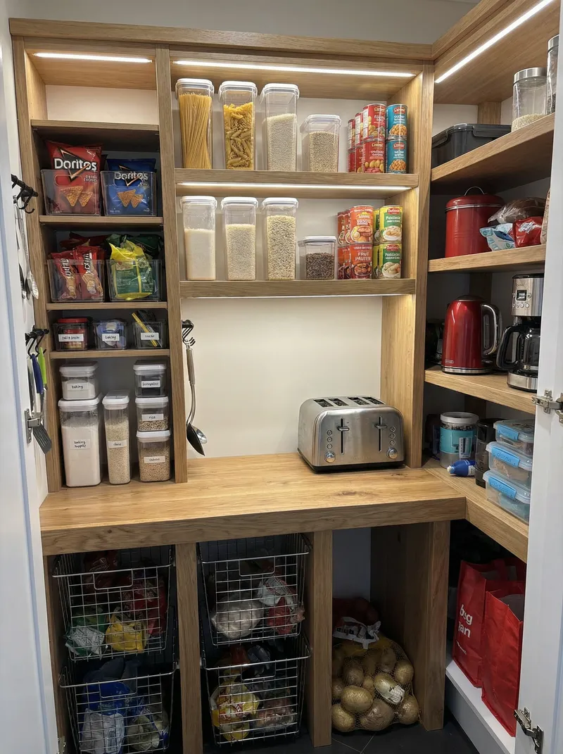 Smart Pantry Redesign with Bench Space