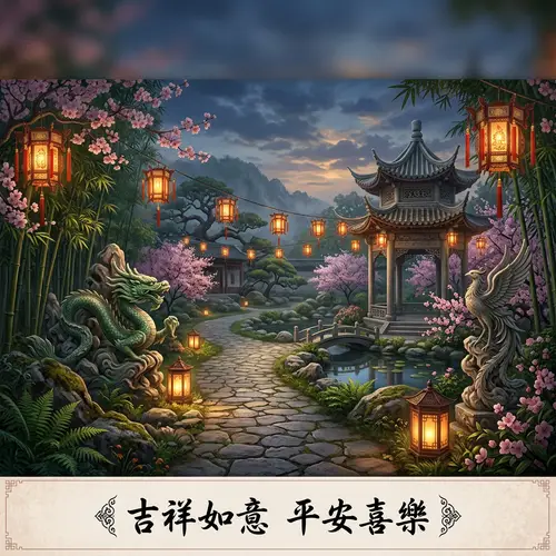 Traditional Chinese Theme: Serene Garden Facebook Cover