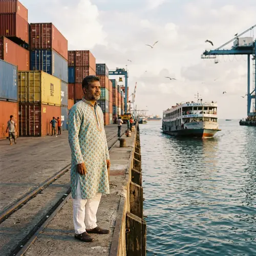 Anticipating Wife's Arrival at Melaka Port | South Asian Man