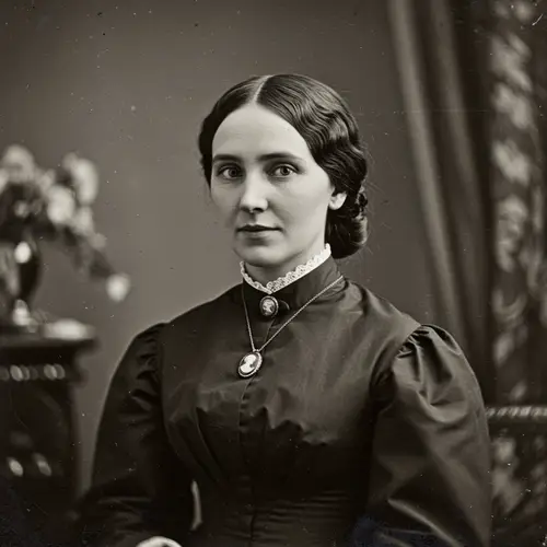 Classic Engaged Woman of the 1850s - Vintage Photo